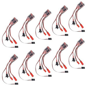 10 Pcs Mini Rc 20A Brushed Esc Motor Speed Rc Esc 2Khz Forward Reverse Brush Brake Rc 2S For Controller Boat Rc Car Tank