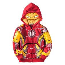 Lemonbaby Little Kids Unisex Boys Girls Superhero Cool Jacket Sweatshirt Hoodie Coat Costume (Ironman, 7Y)