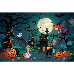 Halloween Puzzles For Kids Ages 4-6 Halloween House Jigsaw Puzzles 100 Piece Halloween Puzzle Educational Developmental Toys & Games For Boys Girls