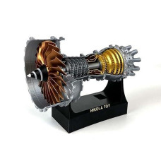 Nikolatoy Tr900 Turbofan Engine Model-3D Printer Aircraft Engine Kit-1:20 Turbojet Engine Model-Mechanical Science Education Toy-Aviation Enthusiast Gift-Deluxe Version With Alloy Display Case