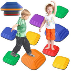 Xiapia Stepping Stones For Kids, Toddler Balance Toys, Non-Slip Plastic Sensory Stepping Stones, Promoting Children'S Coordination Skills, Obstacle Course For Toddlers Indoor Or Outdoor (9Pcs)