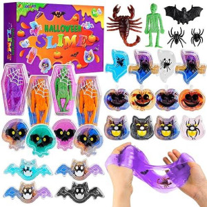 Halloween Party Favors, 24 Pcs Halloween Slime Kit, Halloween Toys For Kids, Halloween Goodie Gags Stress Relief Slime, Halloween Prizes, Halloween Activities For Kids, Halloween Trick Or Treat