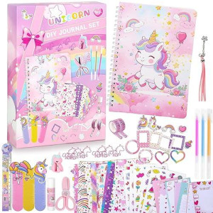 Unicorn Diy Journal Kit For Girls - Toys For Ages 8-12 Teens Girls Gifts Journaling Scrapbook Diary Art Crafts Set Birthday Gifts Toys For Kids Tween Ages 7 8 9 10 11 12 13 14 6-8 8-10 8-13 Year Old