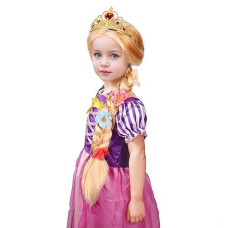 Mupul Long Braided Wig For Kids Blonde Braided Wig For Girls Halloween Costume Wigs For Kids