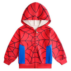 Lemonbaby Little Kids Unisex Boys Girls Superhero Cool Jacket Sweatshirt Hoodie Coat Costume (Spider, 8Y)