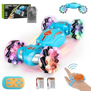 Vanlinny Gesture Sensing Rc Stunt Car,Toys For Ages 5-7,Remote Control Car With Lights,Coolest Tech Gifts For Boys/Girls,4Wd Hand Controlled Twist/Storage Bag/2 Batteries,Kids Xmas Gift