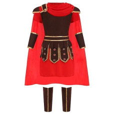 Frekuyrt Kids Warrior Costume Boys Roman Soldier Gladiator Costume Medieval Knight Costume For Halloween Party Dress Up (6-7 Years)