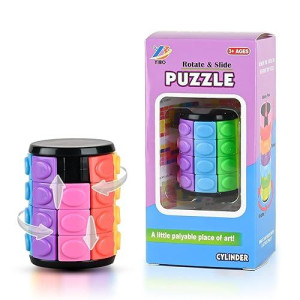 Rotate And Slide Puzzle,Fidget Toys Restore And Create,Fidget Slider Open Cover For Quick Play,Brain Teaser,Sensory Toys,Educational Toys (8 Colors,7 Layers)