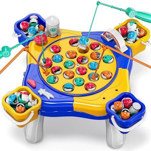 Watudou Magnetic Fishing Game For Kids Toddlers 3-5, 70 Pcs Fishing Toys For Kids Toddlers 3-5, Fishing Table Toys Board Game Birthday Gifts For 3 4 5 6 7 8 Years Old Kids Toddlers