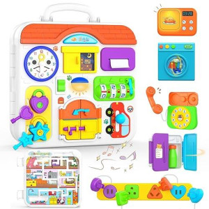 Montessori Toys For 1-2 Year Old Boy Girl, 15-In-1 Musical Busy Board, Birthday Gifts For 1 Year Old Boy, Educational Toy For 1+ Year Old Developmental, Learning Toddler Toy Age 1-2