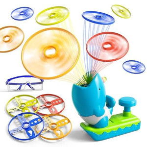 Watudou 29 Pcs Flying Disc Launcher Outdoor Indoor Game Toys Gifts For 3 4 5 6 Year Old Boys Kids, Outdoor Outside Game Toys For Kids Boys Ages 3-5 4-8, Ideal 3 4 5 6 Year Old Boys Birthday Gifts