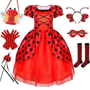 Ladybug Costume Lady Bug Costumes For Girls Halloween Costumes For Kids Toddler Costume Ladybug Dress Ladybird Dress Up For Birthday Christmas 3-4 Years