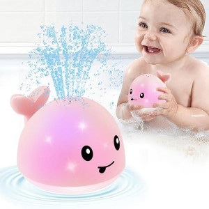 Light Up Whale Bath Toys Sprinkler For Babies 0-6 6-12 12-18 Months, Valentines Day Boys Girls 1St Birthday Gifts, Toddler Bath Toys For Kids Ages 1-3 2-4, Infant Bathtub Toy Spray Fountain Pool Toys