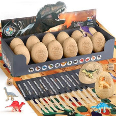 Dinosaur Eggs Dig Kit - Dinosaur Toys For Kids 5-7, Dinosaur Eggs Excavation Kit With 12 Dinosaurs Inside, Fossil Dino Toy, Dinosaur Gifts For Boys Girls 6 And Up Year Old Birthday Easter Gifts