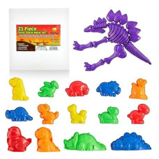 Usa Toyz Dinosaur Sand Molds Beach Toys For Kids- 23Pk Sandbox Toy For Toddlers, Compatible With Foam Or Molding Clay, Beach Sand Castle Building, Water Tables, Indoor Outdoor Sensory Toys For Kids