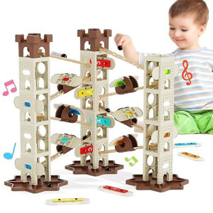 Fygurso Marble Runs For Kids 6-8 With Music Pillars, Stem Toys With Marble Runs Music, Educational Learning Marble Maze Track Toys For Kids Toddlers Age 6 7 8 9 10 11 12 Years Old Boys Girls Gift