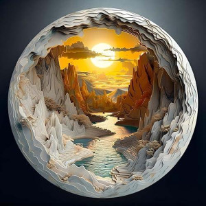 Wooden Puzzle For Adults-3D Vision Effect Wooden Puzzle Unique Shape Advanced Cave Wooden Jigsaw Puzzle For Adult, Wood Puzzles,Challenge Wooden Jigsaw Puzzle (Xl-17.3 * 17.3In-600Pcs)