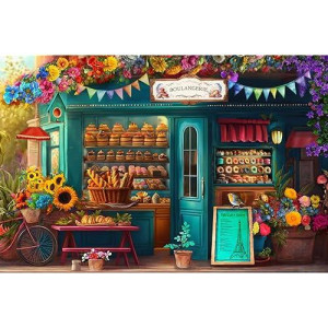 Springbok'S Boulangerie Pastry Shop 500 Piece Jigsaw Puzzle For Adults Will Have Your Wishing For Pasteries In This Colorful Scene Of Baked Goods And Flowers.