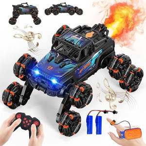 Hand Controlled Rc Stunt Car: 8Wd Gesture Sensing Remote Control Cars, 8 Wheels, 360 Rotation Toys Car, Rechargeable Rc Cars For 6 7 8-12 13 14 Year Old Boy Birthday Christmas New Year Gift - Blue