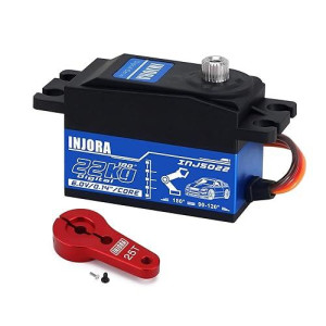 Injora Injs022 22Kg Low Profile Digital Servo And 25T Servo Arm For 1/10 Rc Car Robot Model Upgrade