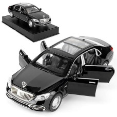 1:32 Compatible For Benz S650 Car Model, Pull Back Diecast Toy Car With Sounds＆Lights For Kids Boys Girls And Adults, Gift Black