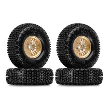 Injora 1.0 Xhx Pin Tires With 1.0 Plus Brass Beadlock Wheels Combo For 1/18 1/24 Rc Crawlers Upgrade