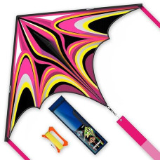 Sgftre Delta Pink Kite Easy To Fly Large Kites For Kids And Adults, Sturdy And Durable Beach Kites For Family Outdoor Games & Activities, Ideal For High Altitude Flying (Pink)