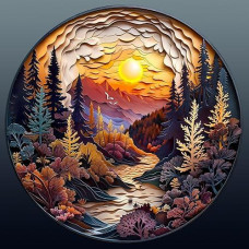 Wooden Puzzle For Adults-3D Sunset Forest Wooden Puzzle Unique Shape Advanced Animal Jigsaw Puzzle For Adults And Kids,Best Gift,Wood Puzzles,Challenge Wooden Jigsaw Puzzle (L-13.4 * 13.4In-300Pcs)