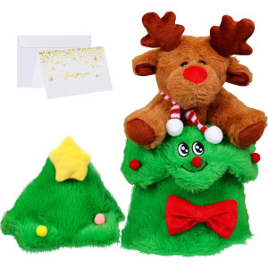 2 Pack 12-Inch Christmas Stuffed Animal, Reindeer Stuffed Animal & Christmas Tree Plush Set, Reindeer Toy As Hidden Gift, Lavender Smell Christmas Stuffies Decor & Holiday Surprise