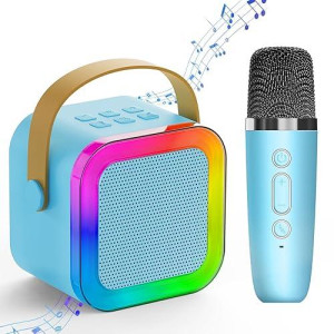 Mini Karaoke Machine For Kids Adults,Portable Bluetooth Speaker, 2 Wireless Microphones With Fun Voice Changing Function-Toys For 5 6 7 8 9 10 Year Old Girl Boys Birthday Gifts Ideas