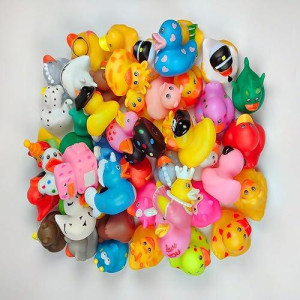 Assorted Rubber Duck Small Rubber Ducks In Bulk Baby Shower Bath Toy For Kids Toddler Birthday Christmas Party Favors Stocking Stuffers Classroom Incentives (Assortment Ducks 24Pcs)