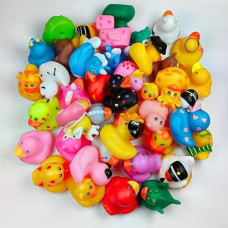 Assorted Rubber Duck Small Rubber Ducks In Bulk Baby Shower Bath Toy For Kids Toddler Birthday Christmas Party Favors Stocking Stuffers Classroom Incentives (Assortment Ducks 12Pcs)