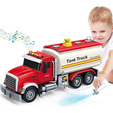 Springflower Toy Truck, Boy Toy For 3 4 5 6 Year Old Boys, Oil Tanker Truck Toy With Sound Light And Water Spray Function, Christmas Birthday Gifts For For Boys & Girls