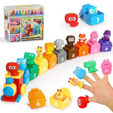 Xpiy Train Toys For Kids Ages 2-3, Montessori Learning Farm Trains Including 9 Animals And 1 Trainman (A)