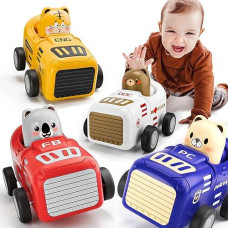 Sephix Toddler Car Toys For 1 Year Old Boy - First Birthday Gifts For 1 2 3 Year Old Boy - Press And Go Cars Baby Animal Racing Trucks Toy For Little Kids Ages 1-6