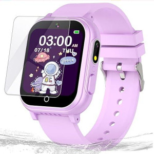 Kids Waterproof Smart Watch Gift For Girls Age 5-12, 32 Games Hd Touchscreen Kids Watch With Dual Camera Video Music Player Pedometer Flashlight 12/24 Hr Toys Birthday Gifts For Girls Ages 6 7 8 9