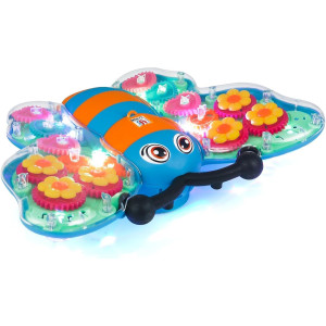 Zhfuys Light Up Toy Cars For Kids Transparent Car Toy With Colorful Moving Gear System Music Fun Educational Toy Creative Bi