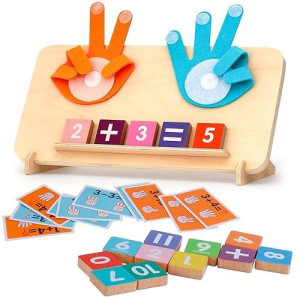 Preschool Learning Toys For Toddlers 3+ Years, Educational Number Counting Blocks For Kids, Homeschool Supplies For Math Manipulates, Finger Counting Math Toys, Montessori Toys For Kids Age 3+