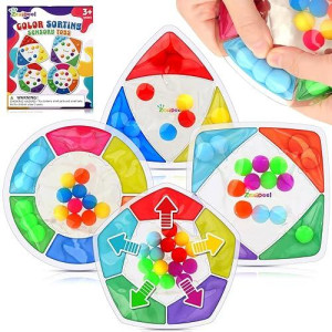 Color Sorting Toys Sensory Toys: Montessori Toys For Toddlers Quiet Fidgets For Classrrom, Fine Motor Skill Games Preschool Learning Activities Calm Dwon Travel Toys For Boys Girls Gifts Ages 3 4 5