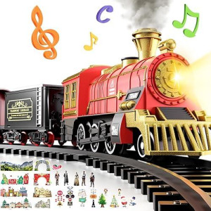 Watudou Christmas Train Set Toy For Kids Toddler Ages 3-5 4-7, Toy Train Set With Light & Sound For Under Christmas Tree, Christmas Toys Train Set For Boys Kids Ages 3-5 4-7 4-8, Toys