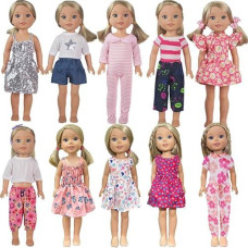 Doll Clothes And Shoes Fits 14 Inch 14.5Inch Doll American Girl Wellie Wishers Dolls (A9-1)