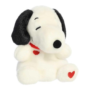 Aurora® Timeless Peanuts® Palm Pals™ Snoopy Hearts Stuffed Animal - Classic Characters - Lasting Memories - White 5 Inches