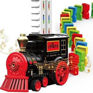 Christmas Dominos Train Toys For Kids 3-5 - 120Pcs Dominos Stem Montessori Toy 3 4 5 6 7 8 Year Old Boy Girl Birthday Gifts Boys Toys Age 4-6 Stocking Stuffers Presents Gift For Autistic Kid Ages 4-8