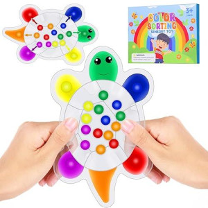 Color Sorting Sensory Toys For Toddlers: Turtle Fine Motor Skills Game For Preschool Learning Activities, Montessori Travel Toys, Quiet Calm Down Fidgets For Kids Boys Girls