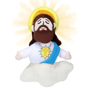 Nuokin Christmas Jesus Plush Toy Stuffed Doll Party Favor For Kids Gifts Christian Religious Stuff Classroom Christening Easter (Blue)