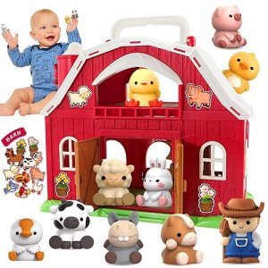 Toddler Toys For 1 2 3 Years Old Boys And Girls, Big Barn Toy With Farm Animal, Toddler Educational Montessori Toys, Farm Pretend Playset Toy, Christmas Birthday Gift For Toddler Baby Boys Girls