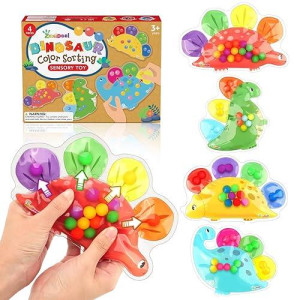 Color Sorting Toys Sensory Toys : Dinosaur Fine Motor Skill Game For Toddlers Quiet Fidget Toys, Preschool Learning Activities Calm Down Travel Toys Montessori Stocking Stuffer For Kids Ages 3 4 5