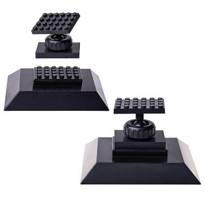 Brickmaster Displays - Infinity Angle Display - Building Block Display Stand - Works With Major Building Blocks - For Lego Display Stand - Compatible With Lego Decor Adjustable Stand - 2 Pack - Black