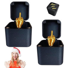 Panamanta Middle Finger In A Box - 2 Pieces Surprise Middle Finger Gag Gift For Christmas Funny Prank Gift Box Practical Joke Pop Up Box For Office Desktop Birthday Gift