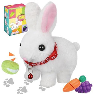 Walking Bunny Toys For Kids, Bunny Stuffed Animal Interactive Electronic Toys, Swinging Ears, Twitching Mouth And Nose, Easter Christmas And Birthday Gift, Suitable For Toddlers 3, 4, 5, 6, 7Years Old